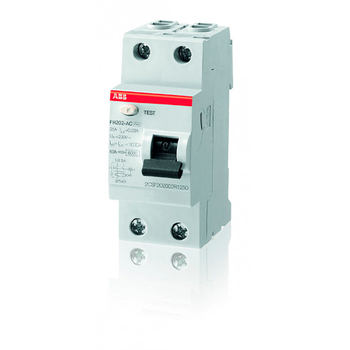 ABB FH202AC УЗО 2P 40A 30mA (AC) - Электрика, НВА - Модульное оборудование - Узо - . Магазин оборудования для автономного и резервного электропитания Ekosolar.ru в Саратове