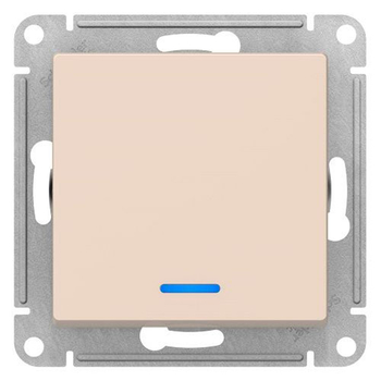 Выключатель SE AtlasDesign 1-клавишный с подсветкой, сх.1а, 10АХ, бежевый, механизм - Электрика, НВА - Выключатели и розетки - Выключатели - . Магазин оборудования для автономного и резервного электропитания Ekosolar.ru в Саратове