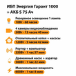 ИБП Энергия Гарант 1000 + Аккумулятор S 75 Ач - 12В (600Вт - 68мин) - ИБП и АКБ - ИБП для котлов - . Магазин оборудования для автономного и резервного электропитания Ekosolar.ru в Саратове