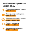 ИБП Энергия Гарант 750 + Аккумулятор S 55 Ач - 12В (450Вт - 67мин) - ИБП и АКБ - ИБП для котлов - . Магазин оборудования для автономного и резервного электропитания Ekosolar.ru в Саратове