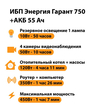 ИБП для котла Энергия Гарант 750 + Аккумулятор 55 Ач 12 В (450Вт - 67мин) - ИБП и АКБ - ИБП для котлов - . Магазин оборудования для автономного и резервного электропитания Ekosolar.ru в Саратове