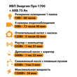 ИБП для котла Энергия Про 1700 + Аккумулятор 75 Ач 12 В (1200Вт - 34мин) - ИБП и АКБ - ИБП для котлов - . Магазин оборудования для автономного и резервного электропитания Ekosolar.ru в Саратове