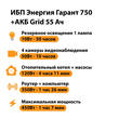 ИБП для котла Энергия Гарант 750 + Аккумулятор Grid 55 Ah 12 v (450Вт - 67мин) - ИБП и АКБ - ИБП для котлов - . Магазин оборудования для автономного и резервного электропитания Ekosolar.ru в Саратове